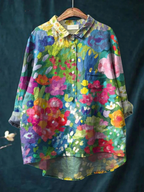Jasimne | Casual Vintage Floral Art Shirt for Women