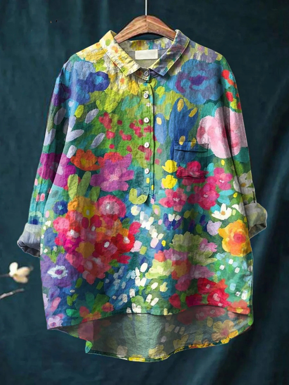 Jasimne | Casual Vintage Floral Art Shirt for Women